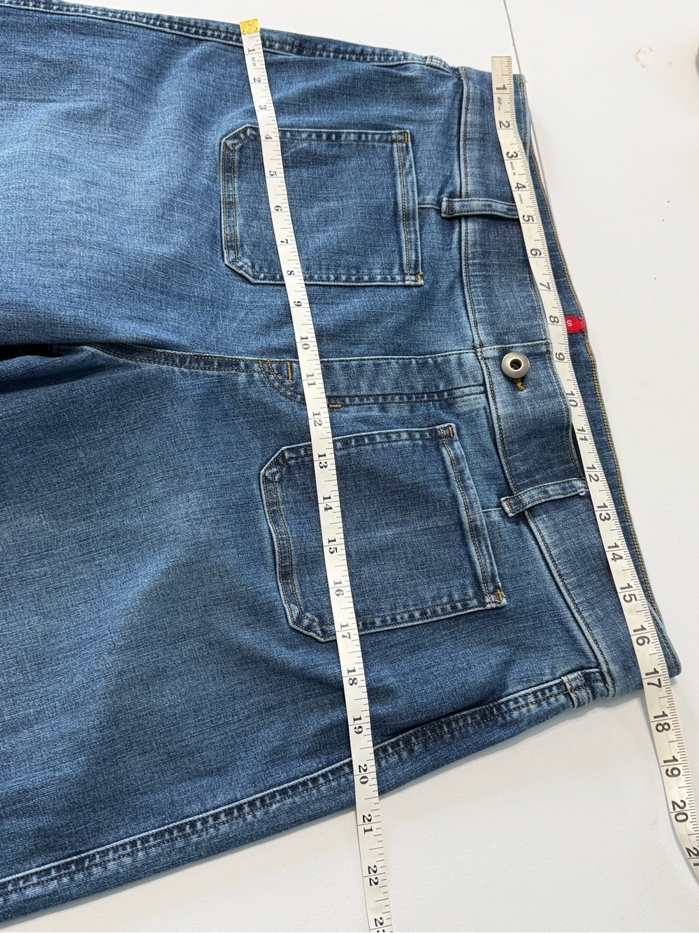 Spanx High Rise Cropped Wide Leg Jeans Blue Wash Women Size XL - Picture 9 of 13